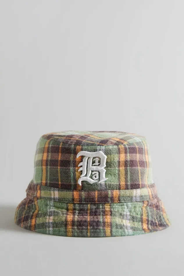 R13 Sale Women PLAID BUCKET HAT 8211 GREEN