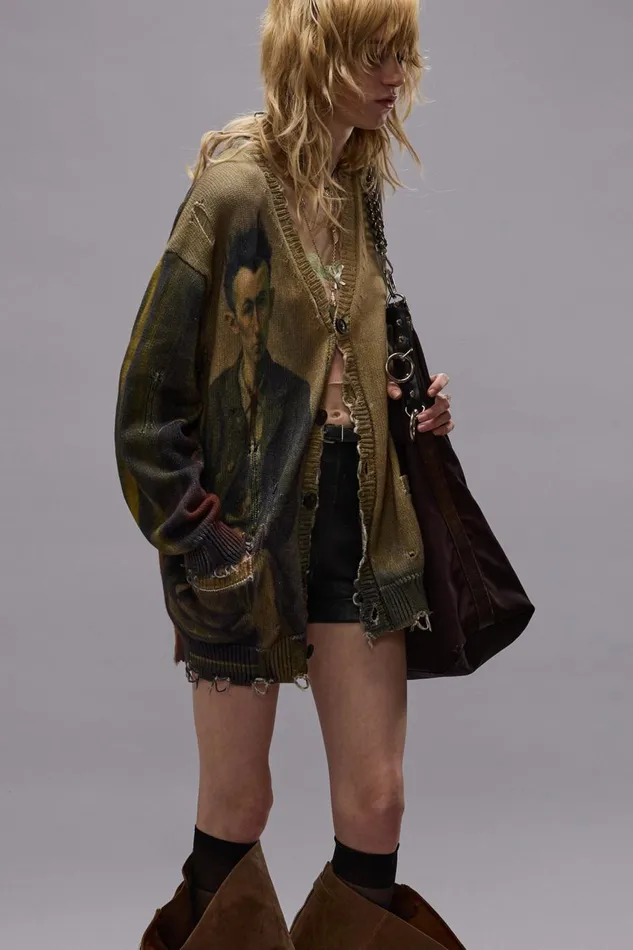 R13 Sale Women PRINTED BOYFRIEND CARDIGAN 8211 MULTICOLOR