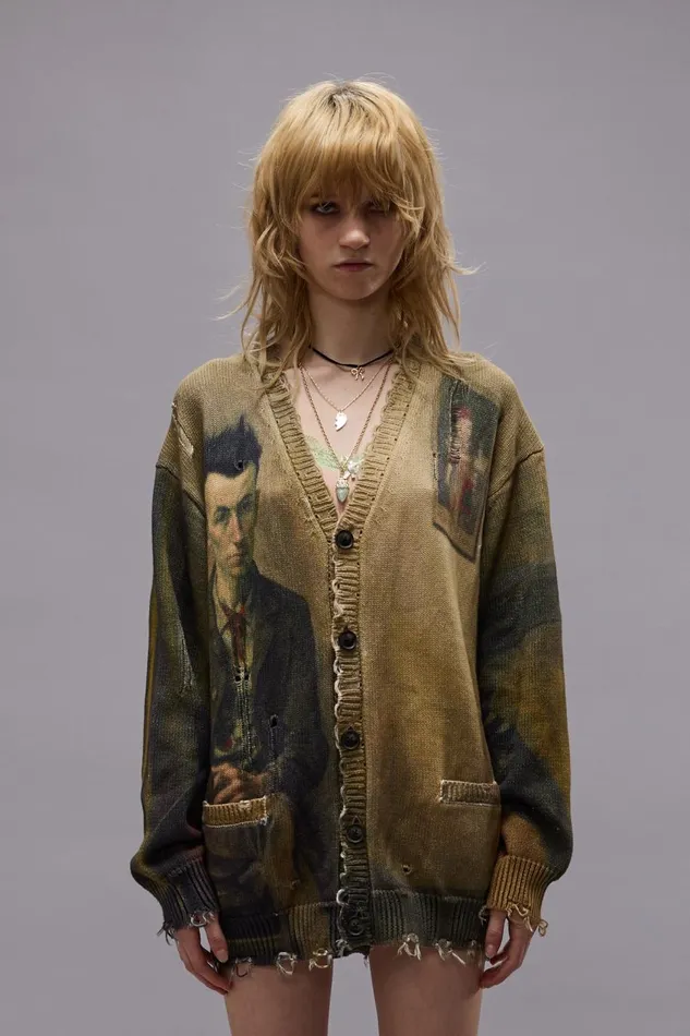 R13 Sale Women PRINTED BOYFRIEND CARDIGAN 8211 MULTICOLOR