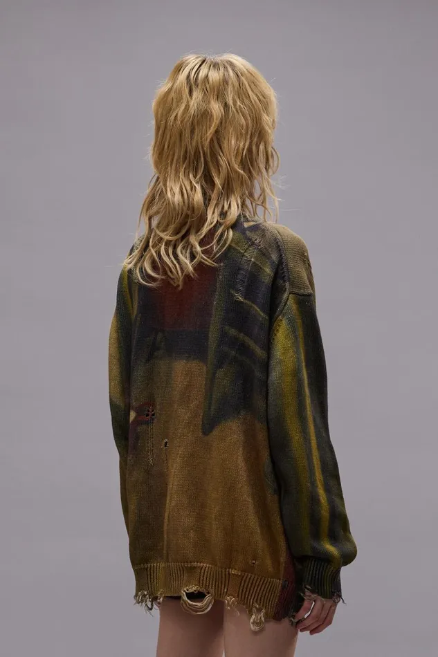 R13 Sale Women PRINTED BOYFRIEND CARDIGAN 8211 MULTICOLOR