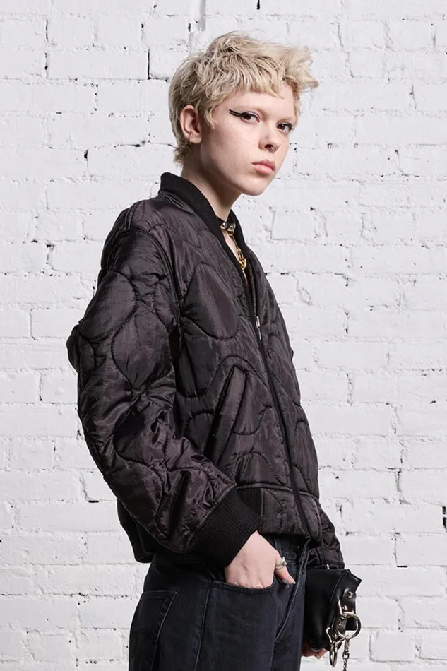 R13 Sale Women REFURBISHED LINER BOMBER 8211 BLACK OVERDYE