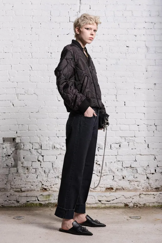 R13 Sale Women REFURBISHED LINER BOMBER 8211 BLACK OVERDYE