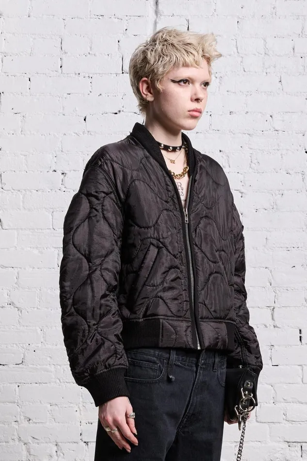R13 Sale Women REFURBISHED LINER BOMBER 8211 BLACK OVERDYE