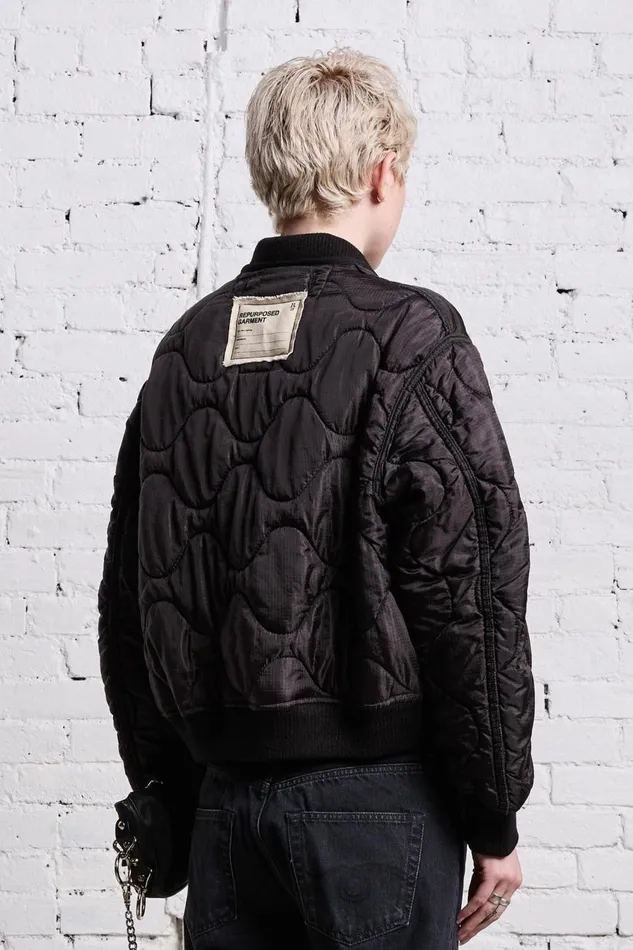 R13 Sale Women REFURBISHED LINER BOMBER 8211 BLACK OVERDYE
