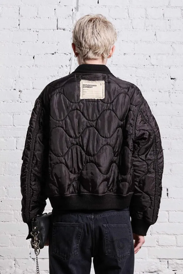 R13 Sale Women REFURBISHED LINER BOMBER 8211 BLACK OVERDYE