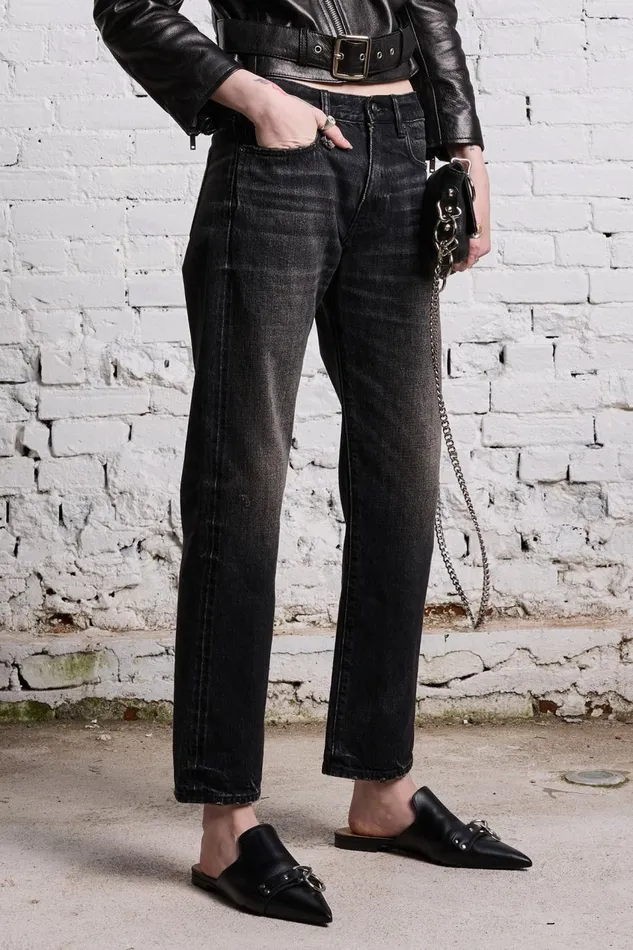R13 Sale Women ROMEO JEAN 8211 ETON SELVEDGE BLACK