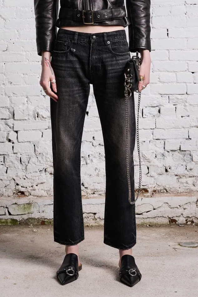 R13 Sale Women ROMEO JEAN 8211 ETON SELVEDGE BLACK
