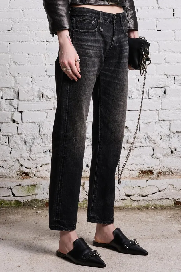 R13 Sale Women ROMEO JEAN 8211 ETON SELVEDGE BLACK