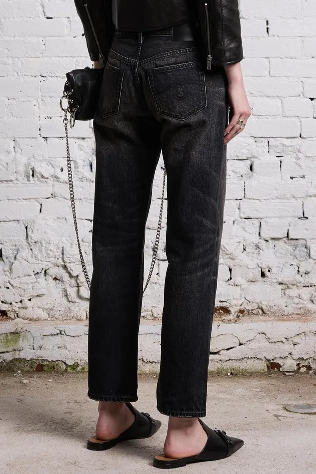 R13 Sale Women ROMEO JEAN 8211 ETON SELVEDGE BLACK