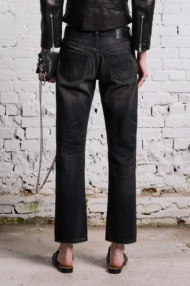 R13 Sale Women ROMEO JEAN 8211 ETON SELVEDGE BLACK