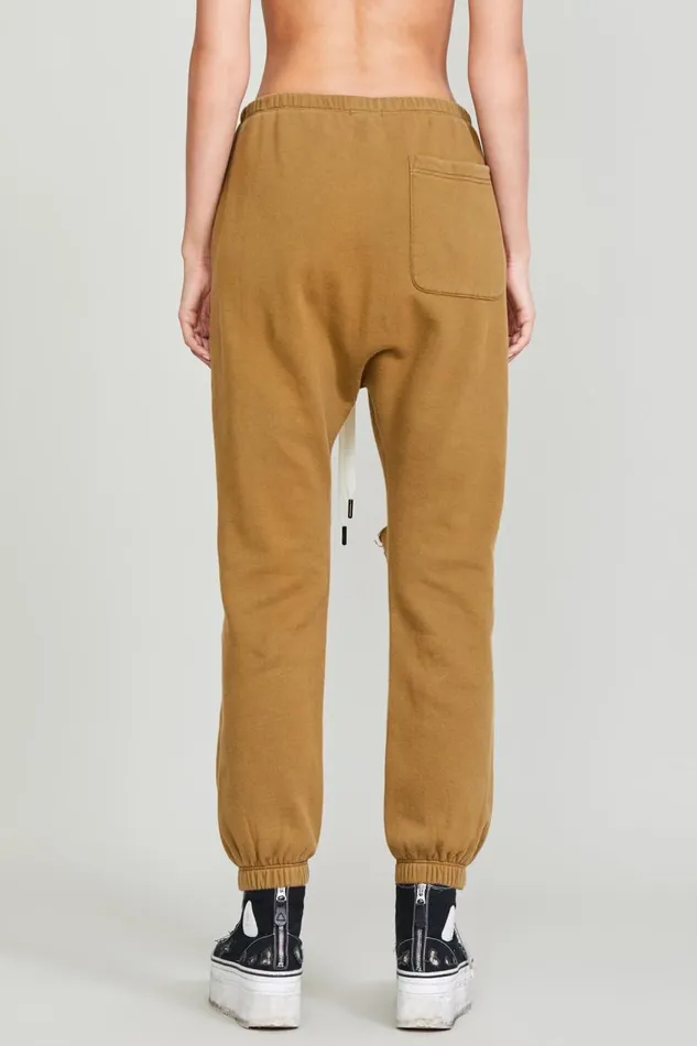 R13 Sale Women SHREDDED DROP CROTCH SWEATPANT 8211 OLIVE