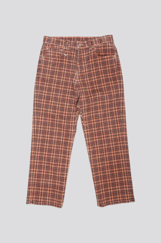 R13 Sale Women TAILORED DROP JEAN 8211 PRINTED AUBURN PLAID