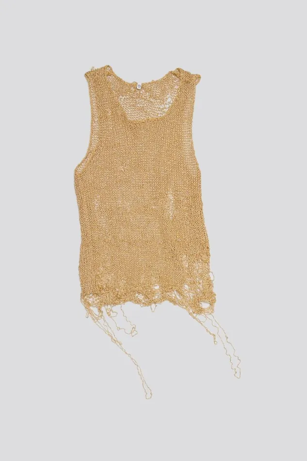 R13 Sale Women THREADBARE TANK TOP 8211 GOLD