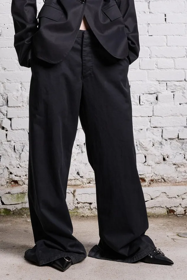 R13 Sale Women TRENCH TROUSER 8211 BLACK