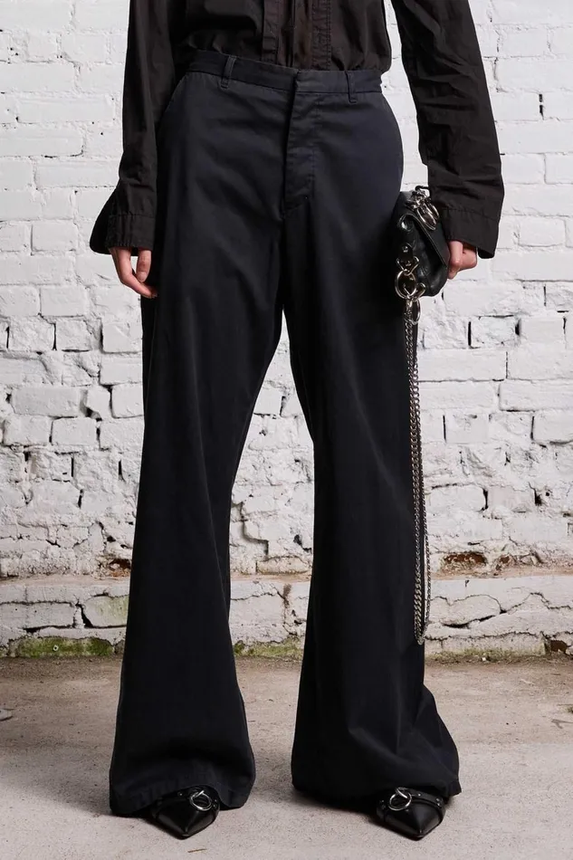 R13 Sale Women TRENCH TROUSER 8211 BLACK
