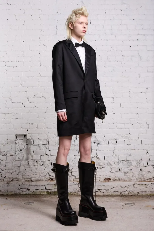 R13 Sale Women TUXEDO ROMPER 8211 BLACK