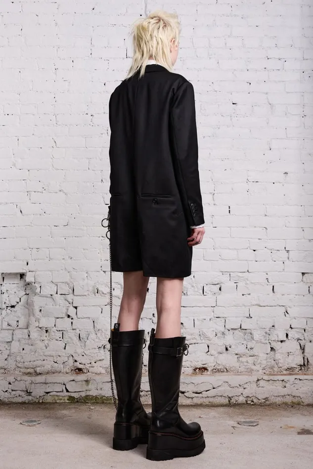 R13 Sale Women TUXEDO ROMPER 8211 BLACK