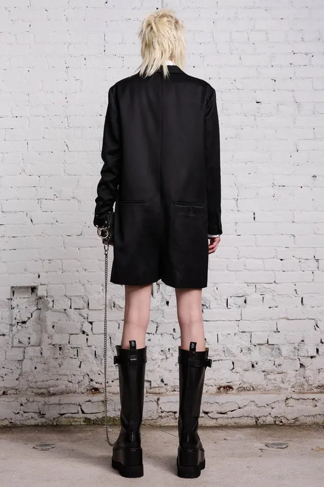 R13 Sale Women TUXEDO ROMPER 8211 BLACK