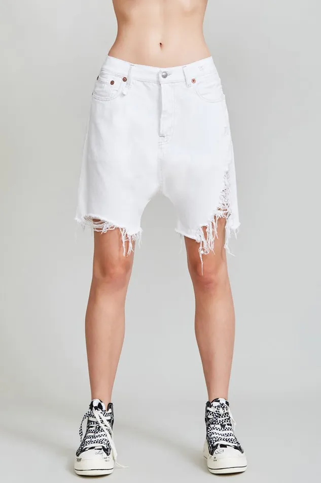 R13 ShortsSkirts Women Marky Drop Short 8211 Nico White Denim