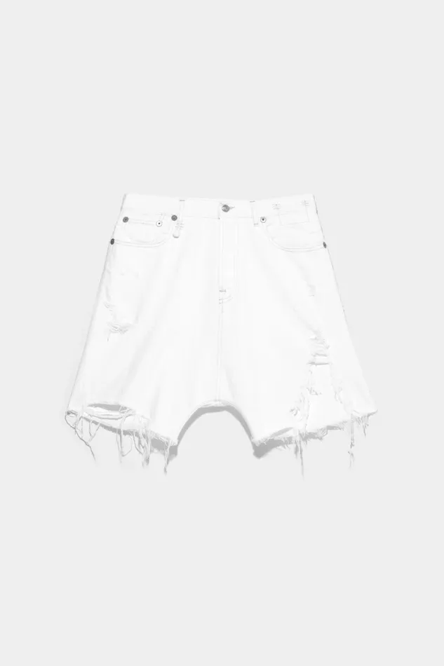 R13 ShortsSkirts Women Marky Drop Short 8211 Nico White Denim