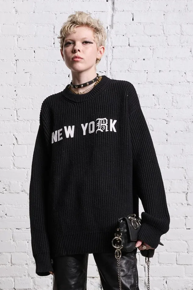 R13 Sweaters Women R13 NEW YORK BOYFRIEND SWEATER 8211 BLACK