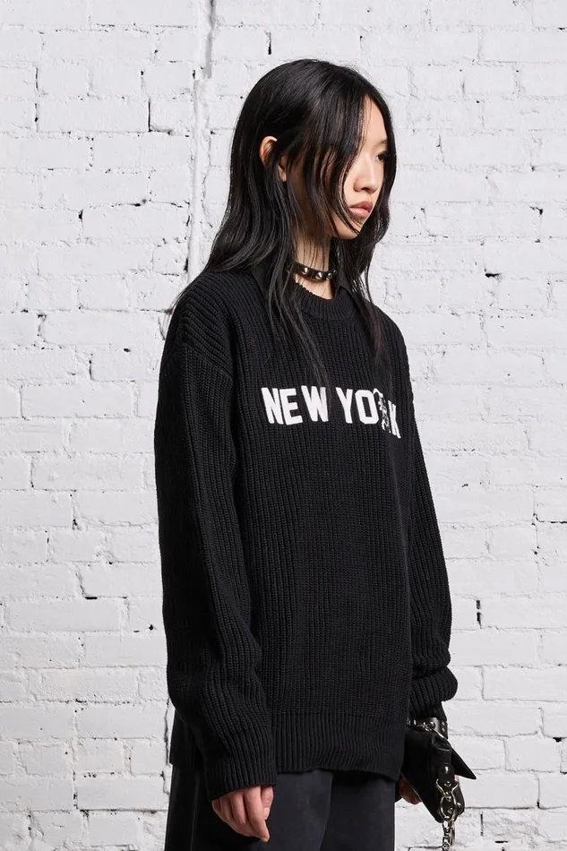R13 Sweaters Women R13 NEW YORK BOYFRIEND SWEATER 8211 BLACK