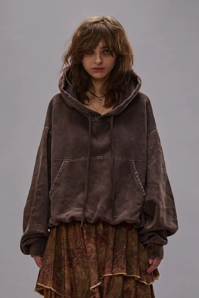 R13 Tops Women BALLOON POPOVER HOODIE 8211 BROWN