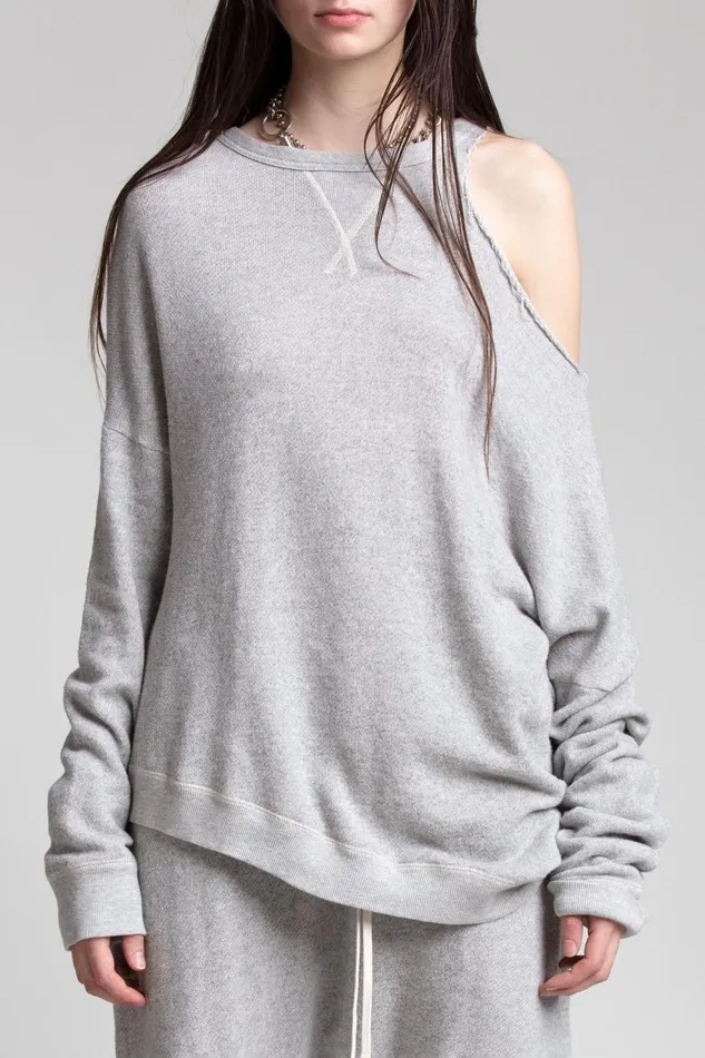 R13 Tops Women DISTORTED SWEATSHIRT 8211 HEATHER GREY
