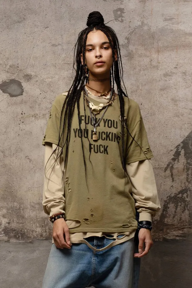 R13 Tops Women FU BOY T 8211 LIGHT GREEN