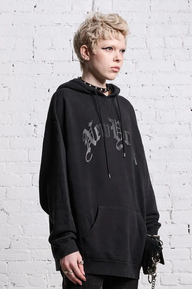 R13 Tops Women OVERSIZED NEW YORK HOODIE 8211 BLACKOUT