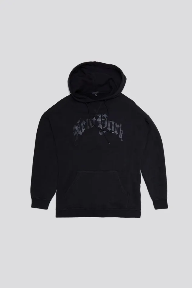 R13 Tops Women OVERSIZED NEW YORK HOODIE 8211 BLACKOUT