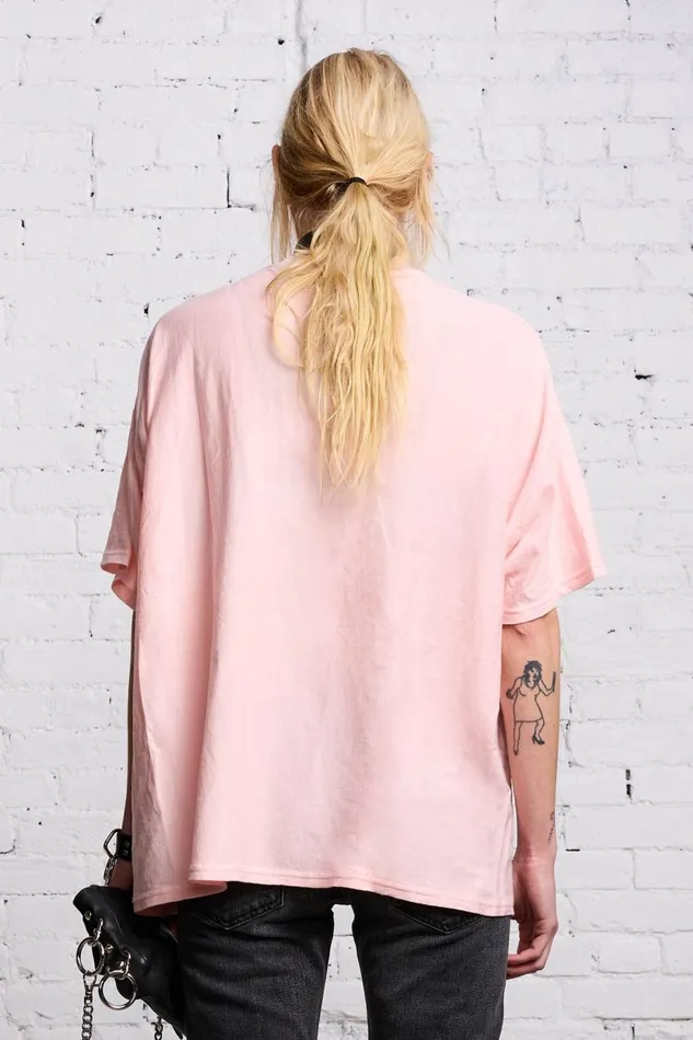 R13 Tops Women RELAXED VNECK T 8211 LIGHT PINK