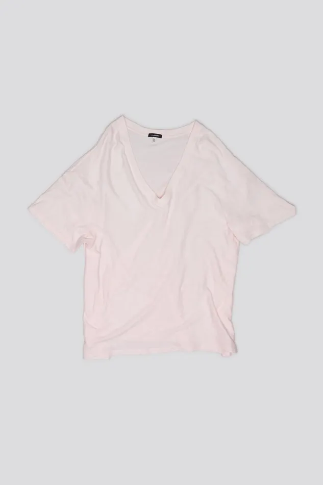 R13 Tops Women RELAXED VNECK T 8211 LIGHT PINK