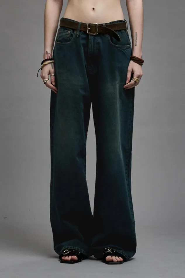 R13 Wide Leg Women D039ARCY LOOSE JEAN 8211 CAMDEN INDIGO