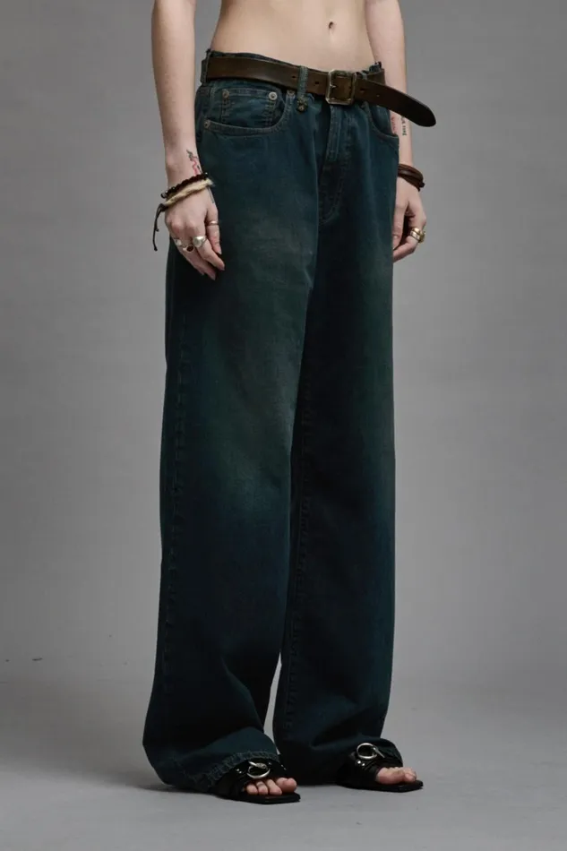R13 Wide Leg Women D039ARCY LOOSE JEAN 8211 CAMDEN INDIGO