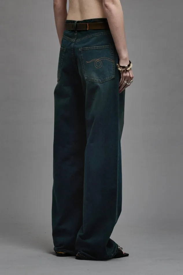 R13 Wide Leg Women D039ARCY LOOSE JEAN 8211 CAMDEN INDIGO