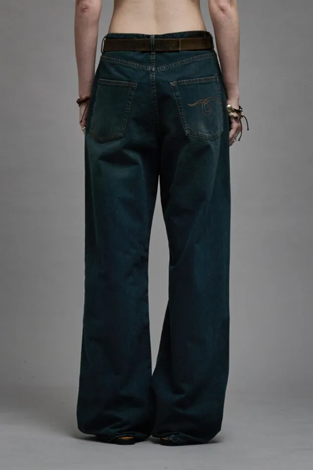 R13 Wide Leg Women D039ARCY LOOSE JEAN 8211 CAMDEN INDIGO