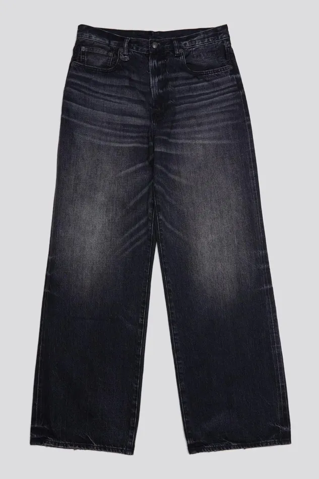 R13 Wide Leg Women D039ARCY LOOSE JEAN 8211 ETON SELVEDGE BLACK