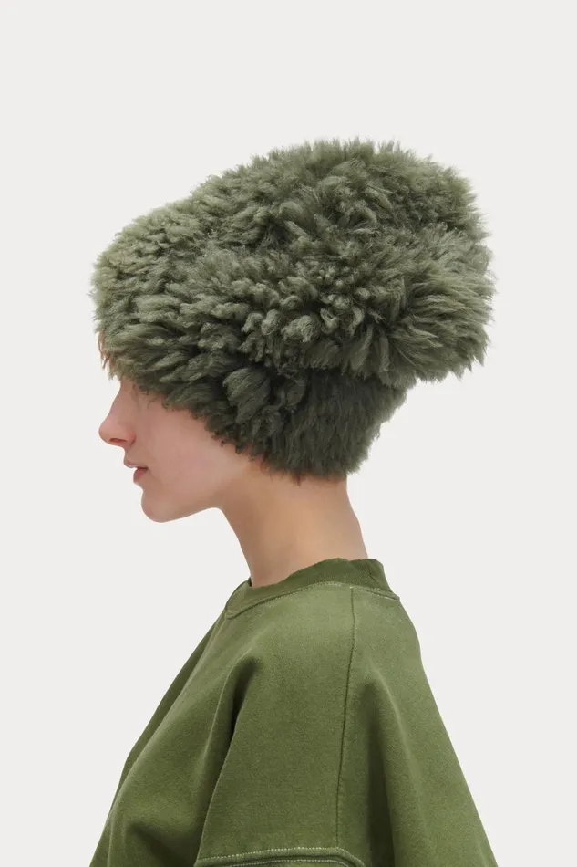 Rachel Comey Scarves Hats Women Shearling Beanie Olive