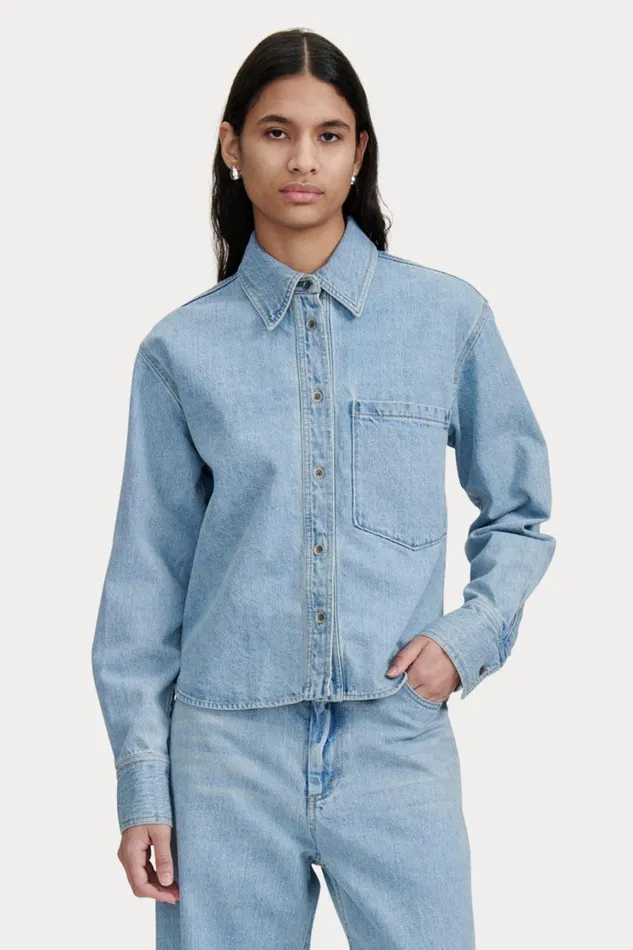 Rachel Comey Tops Women Riera Shirt Celeste Rachel Comey Tops Women Riera Shirt Celeste