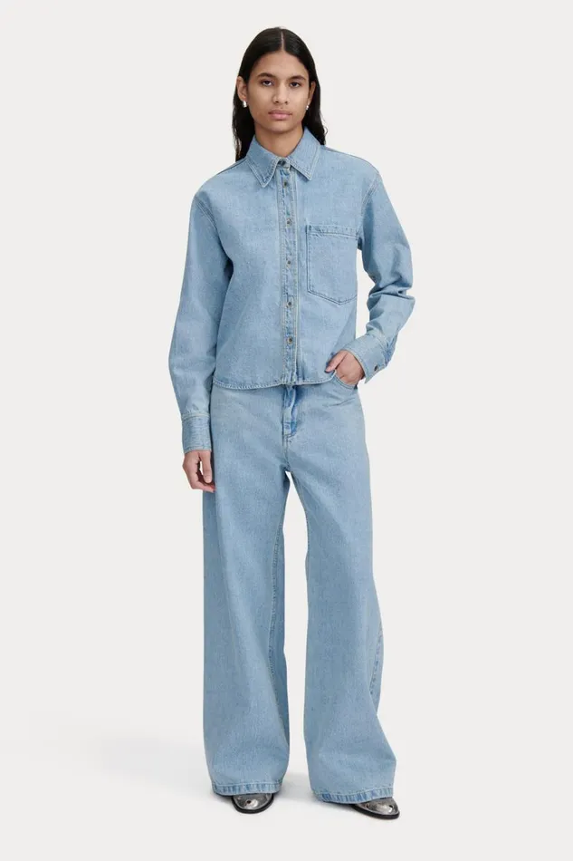 Rachel Comey Tops Women Riera Shirt Celeste Rachel Comey Tops Women Riera Shirt Celeste