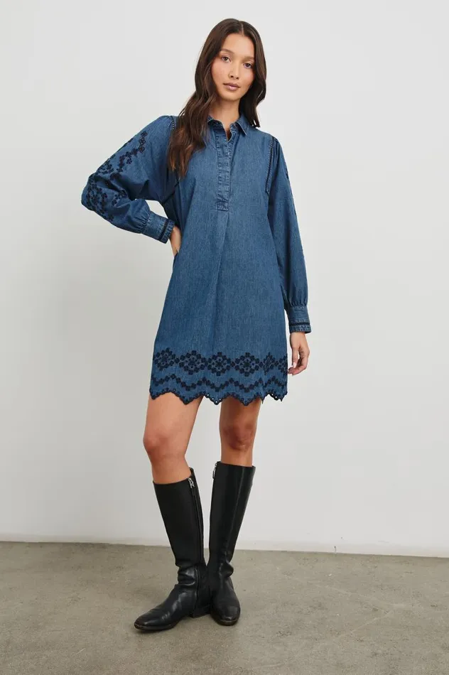Rails Denim Women FERNANDA DRESS Dark Vintage Wash