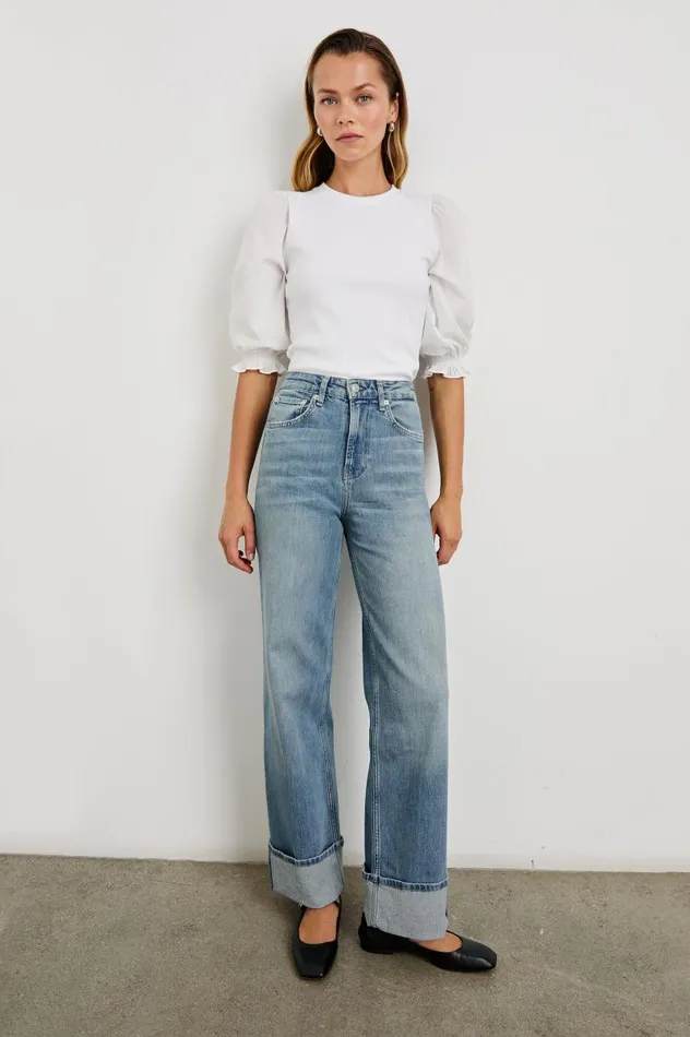 Rails Denim Women GETTY WIDE LEG Baltic Sea Cuffed