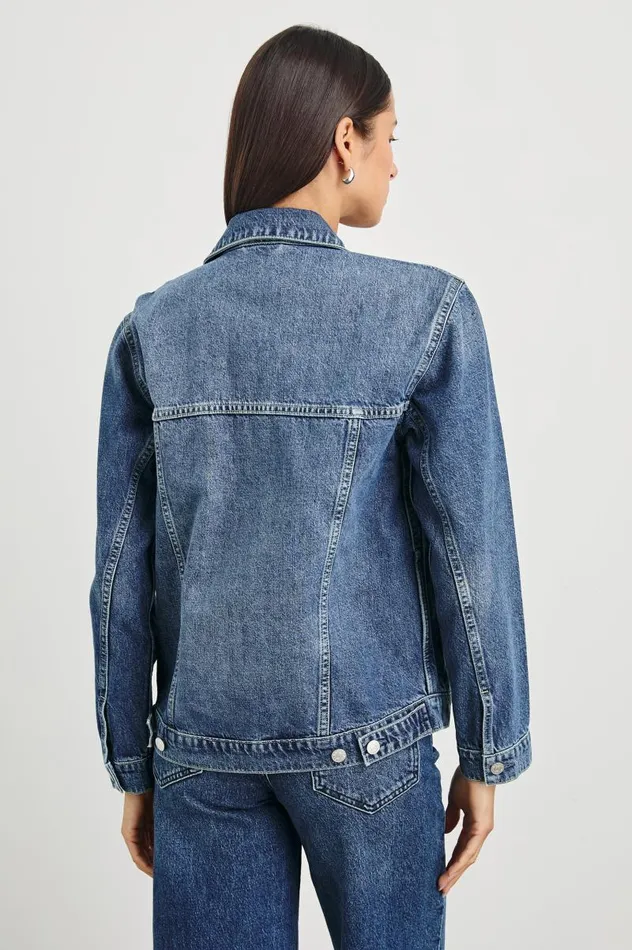 Rails Denim Women GROVE BOYFRIEND TRUCKER JACKET Indigo Haze