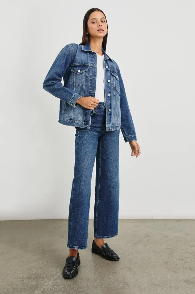 Rails Denim Women GROVE BOYFRIEND TRUCKER JACKET Indigo Haze