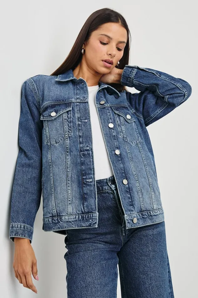 Rails Denim Women GROVE BOYFRIEND TRUCKER JACKET Indigo Haze