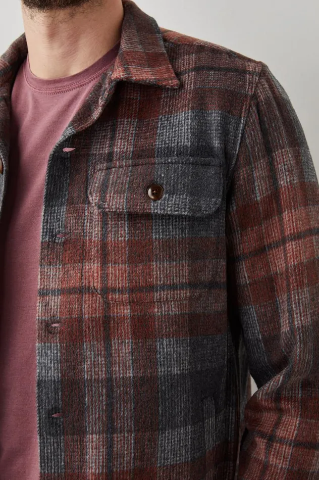 Rails Jackets and Coats Men VIGGO SHIRT JACKET Crimson Shadow Plaid
