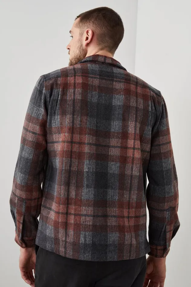 Rails Jackets and Coats Men VIGGO SHIRT JACKET Crimson Shadow Plaid