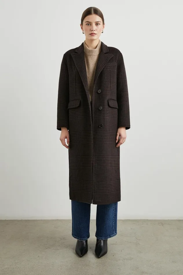 Rails Jackets and Coats Women GALLERY COAT Espresso Houndstooth