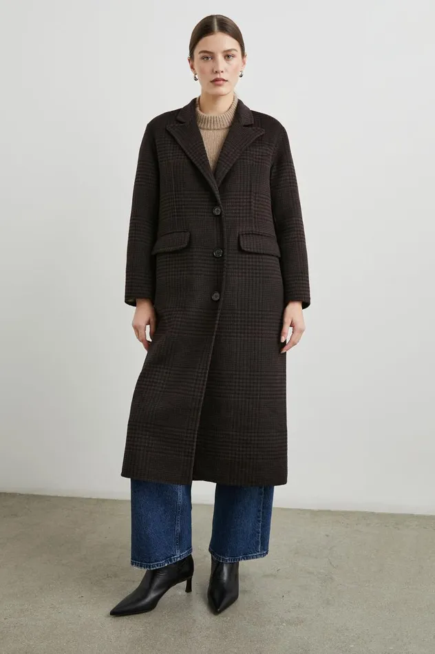 Rails Jackets and Coats Women GALLERY COAT Espresso Houndstooth